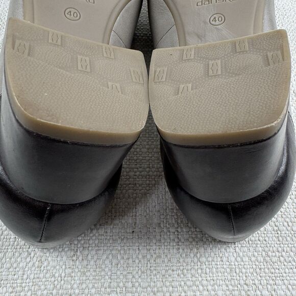 Dansko Preston Loafers Womens 40 US 9.5 - 10 Block Heels Grey Leather Comfort - Picture 13 of 13